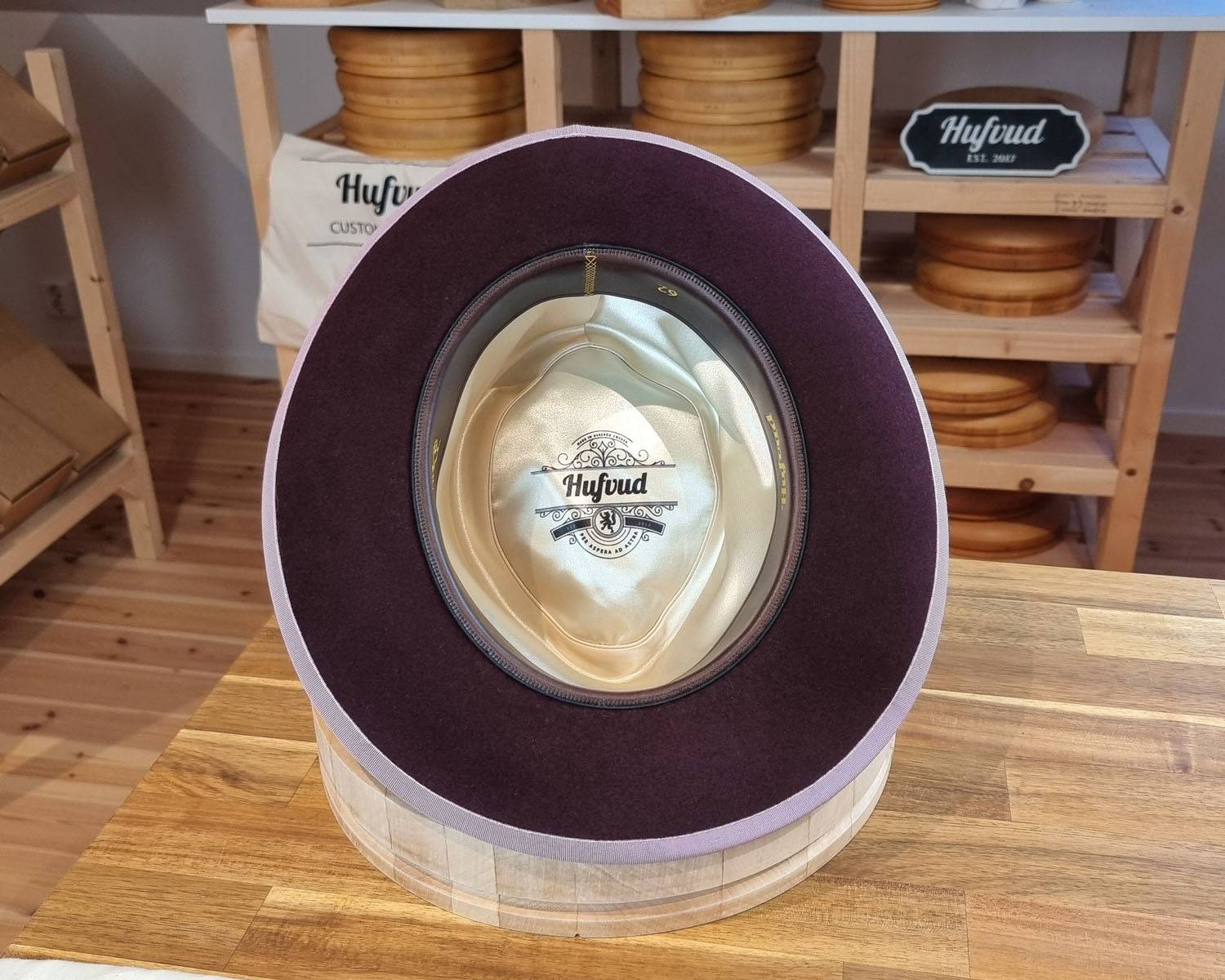 WHIPPET FEDORA | RABBIT &amp; HARE DELUXE BLEND | PLUM COLOR | SIZE 62, US 7 3/4