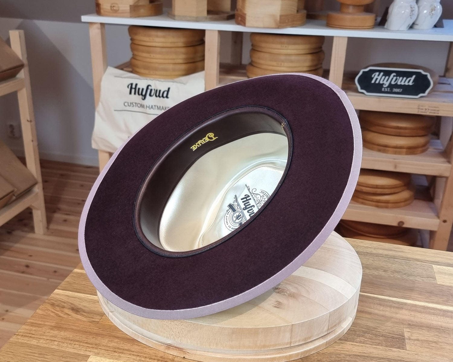 WHIPPET FEDORA | RABBIT &amp; HARE DELUXE BLEND | PLUM COLOR | SIZE 62, US 7 3/4