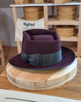 BOGART Maltese Falcon FEDORA | RABBIT & HARE DELUXE BLEND | PLUM COLOR | SIZE 59, US 7 3/8