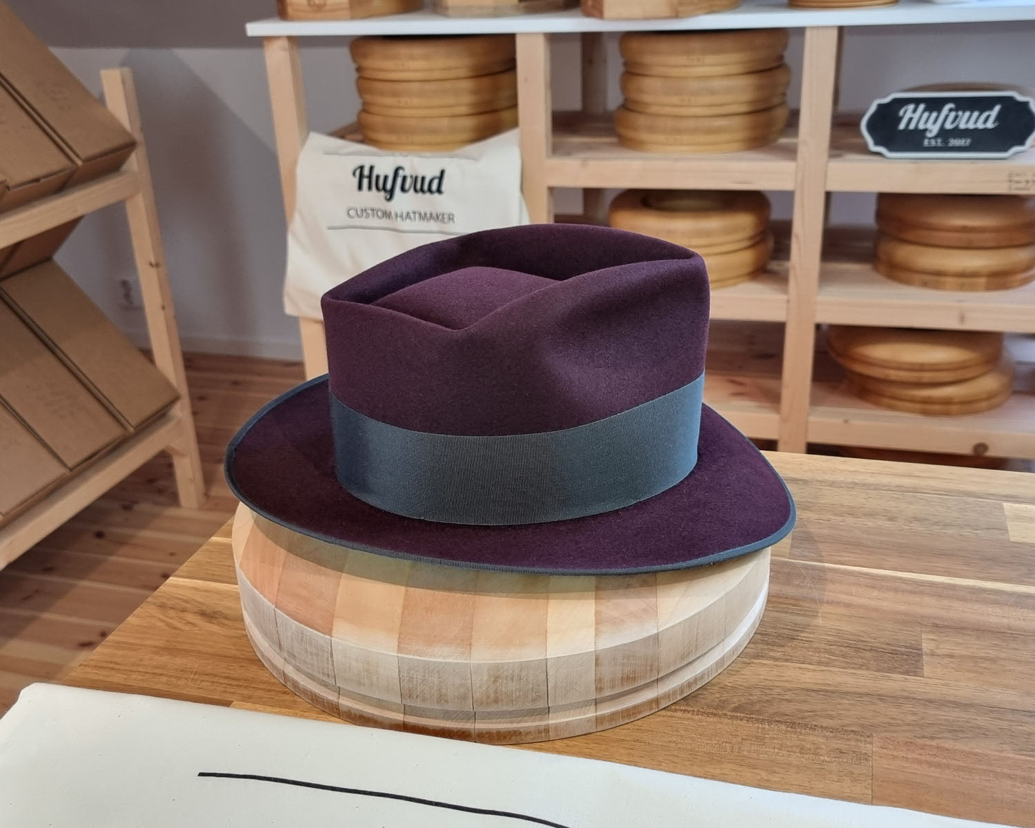 BOGART Maltese Falcon FEDORA | RABBIT &amp; HARE DELUXE BLEND | PLUM COLOR | SIZE 59, US 7 3/8