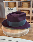 BOGART Maltese Falcon FEDORA | RABBIT & HARE DELUXE BLEND | PLUM COLOR | SIZE 59, US 7 3/8