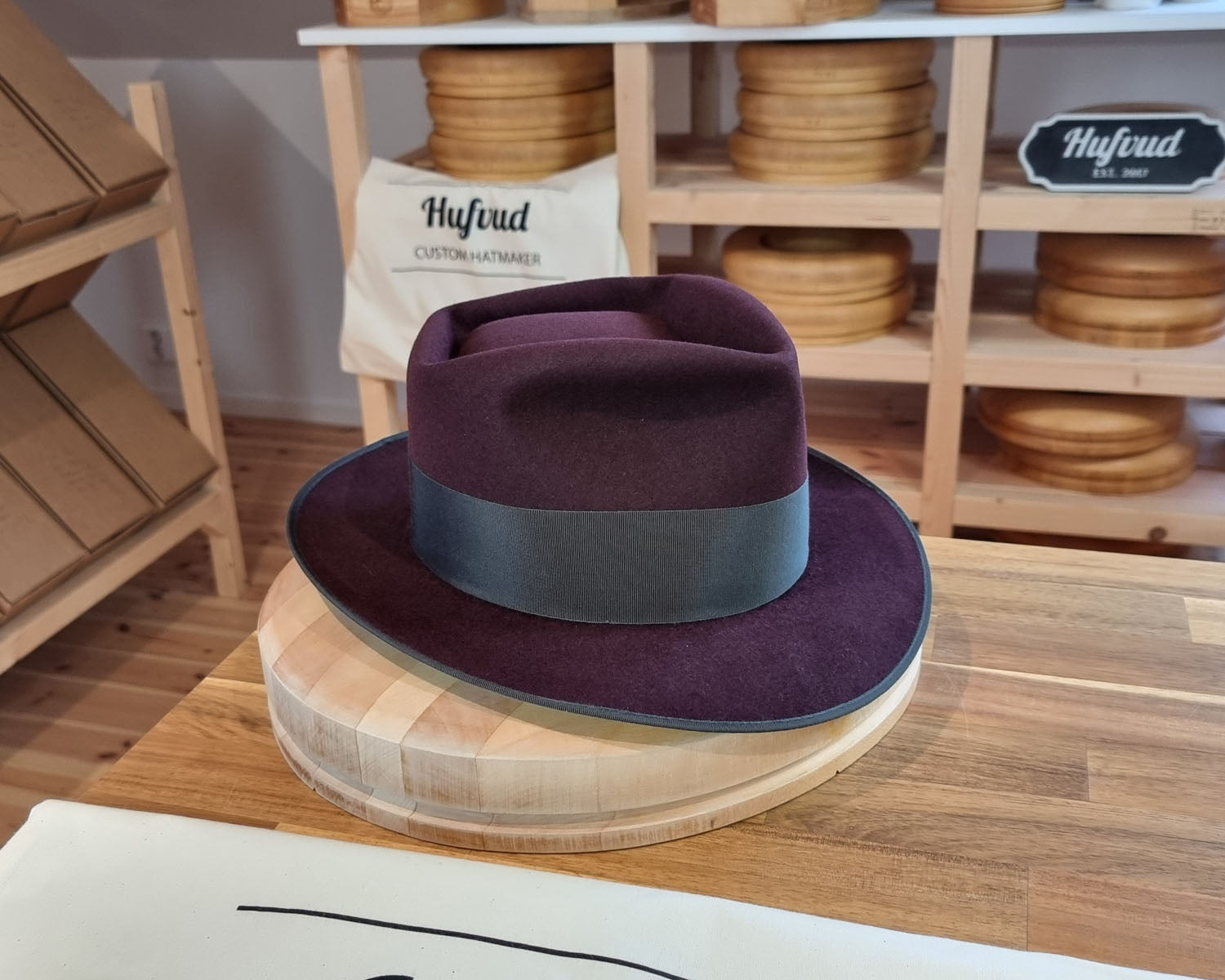 BOGART Maltese Falcon FEDORA | RABBIT &amp; HARE DELUXE BLEND | PLUM COLOR | SIZE 59, US 7 3/8