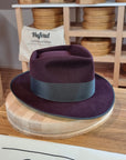 BOGART Maltese Falcon FEDORA | RABBIT & HARE DELUXE BLEND | PLUM COLOR | SIZE 59, US 7 3/8