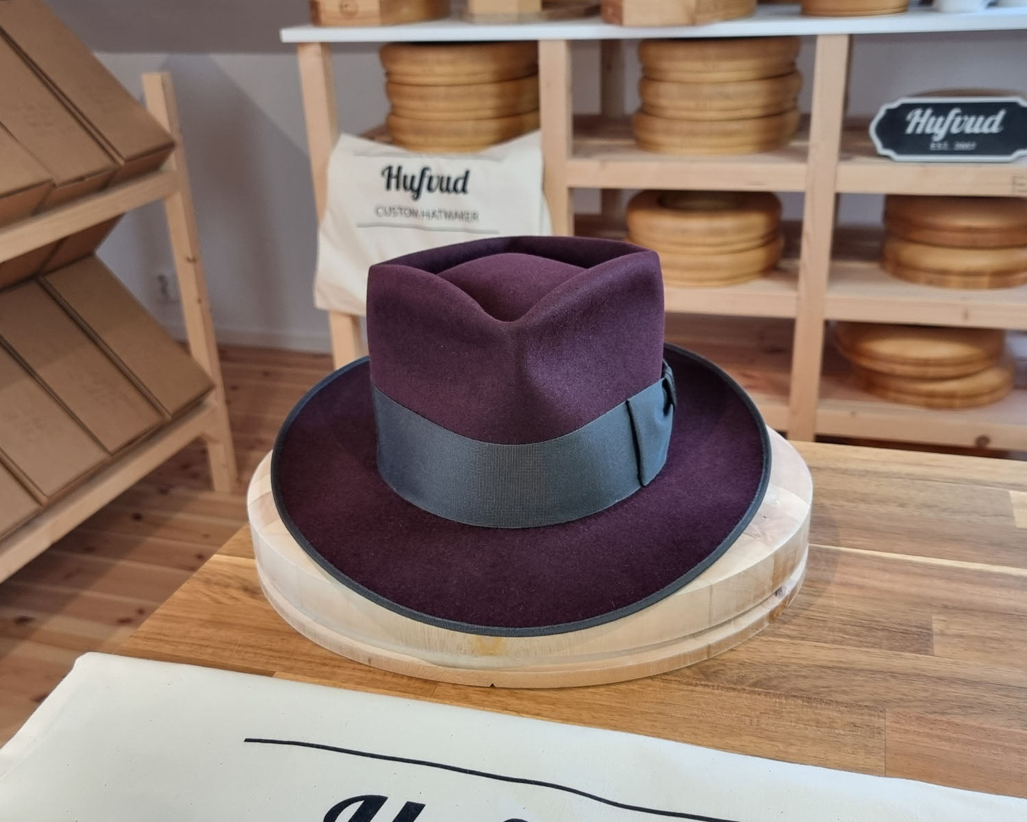 BOGART Maltese Falcon FEDORA | RABBIT &amp; HARE DELUXE BLEND | PLUM COLOR | SIZE 59, US 7 3/8
