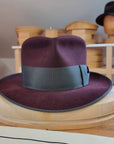 BOGART Maltese Falcon FEDORA | RABBIT & HARE DELUXE BLEND | PLUM COLOR | SIZE 59, US 7 3/8