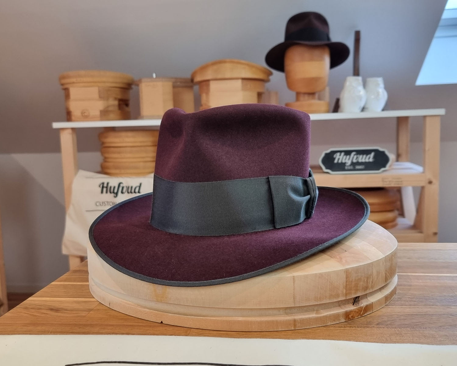 BOGART Maltese Falcon FEDORA | RABBIT &amp; HARE DELUXE BLEND | PLUM COLOR | SIZE 59, US 7 3/8