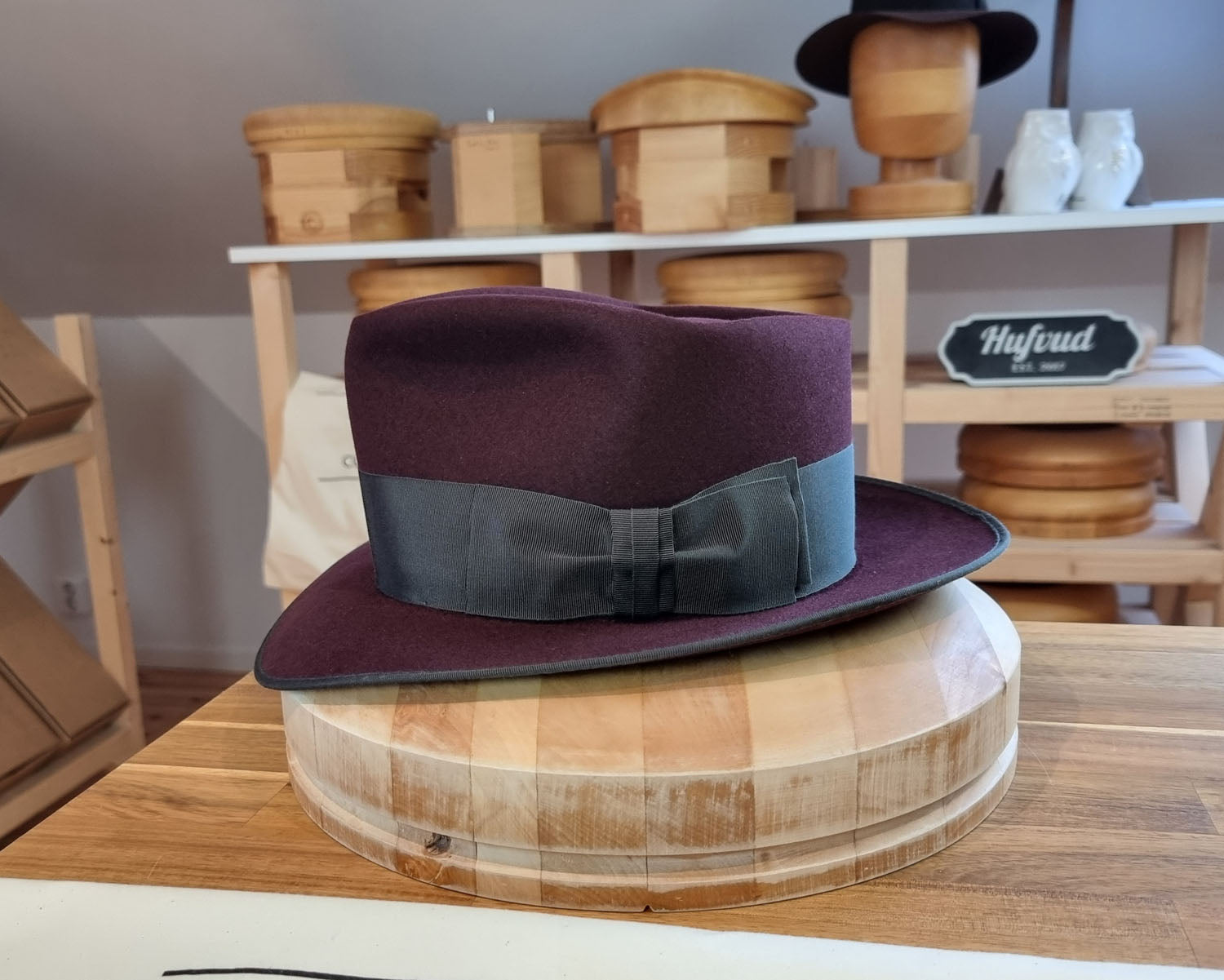 BOGART Maltese Falcon FEDORA | RABBIT &amp; HARE DELUXE BLEND | PLUM COLOR | SIZE 59, US 7 3/8