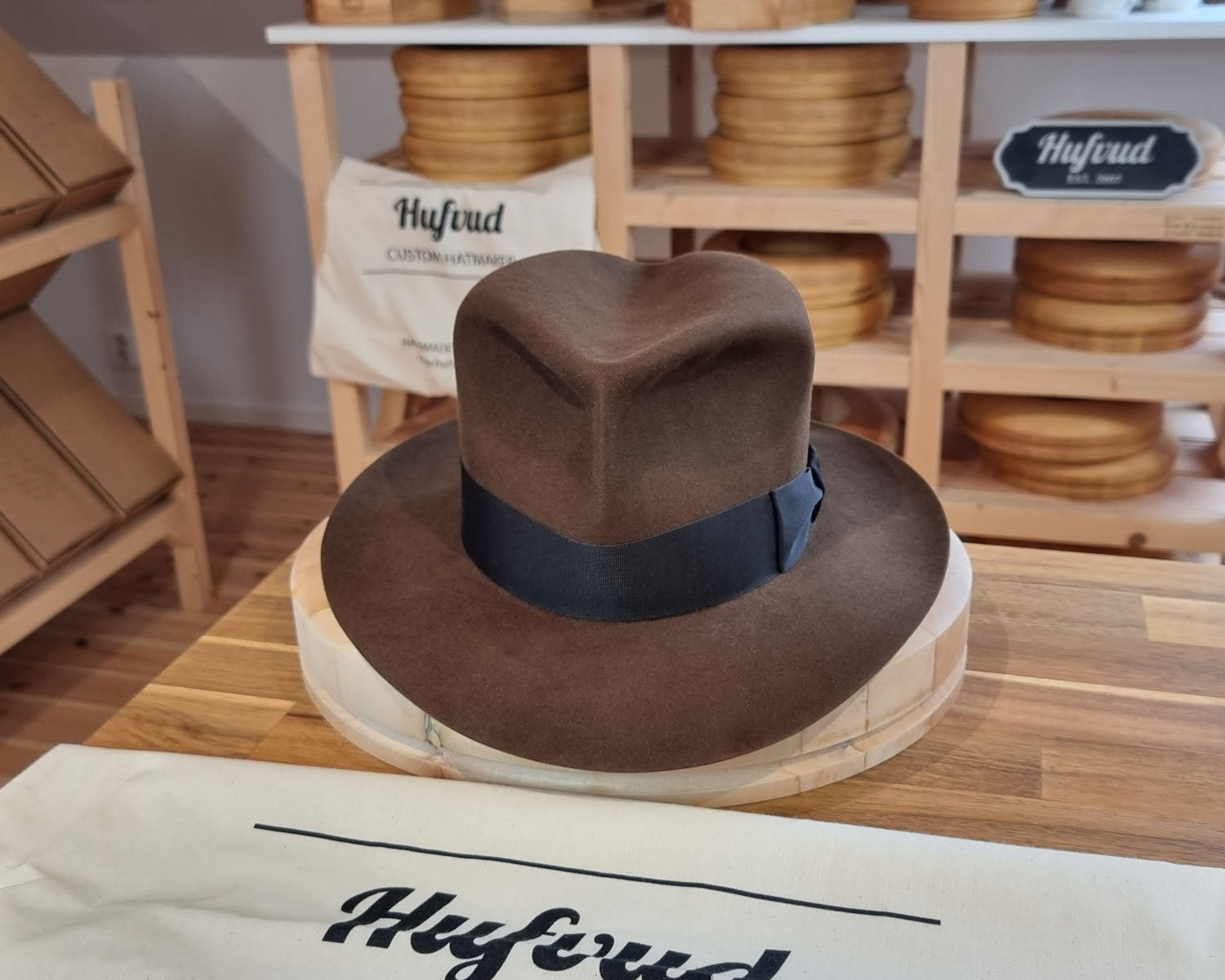 LEIFUR Lucky FEDORA | BEAVER HUNDRED | SABLE BROWN COLOR | SIZE 60, US 7 1/2