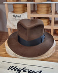 LEIFUR Lucky FEDORA | BEAVER HUNDRED | SABLE BROWN COLOR | SIZE 60, US 7 1/2