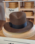 LEIFUR Lucky FEDORA | BEAVER HUNDRED | SABLE BROWN COLOR | SIZE 60, US 7 1/2