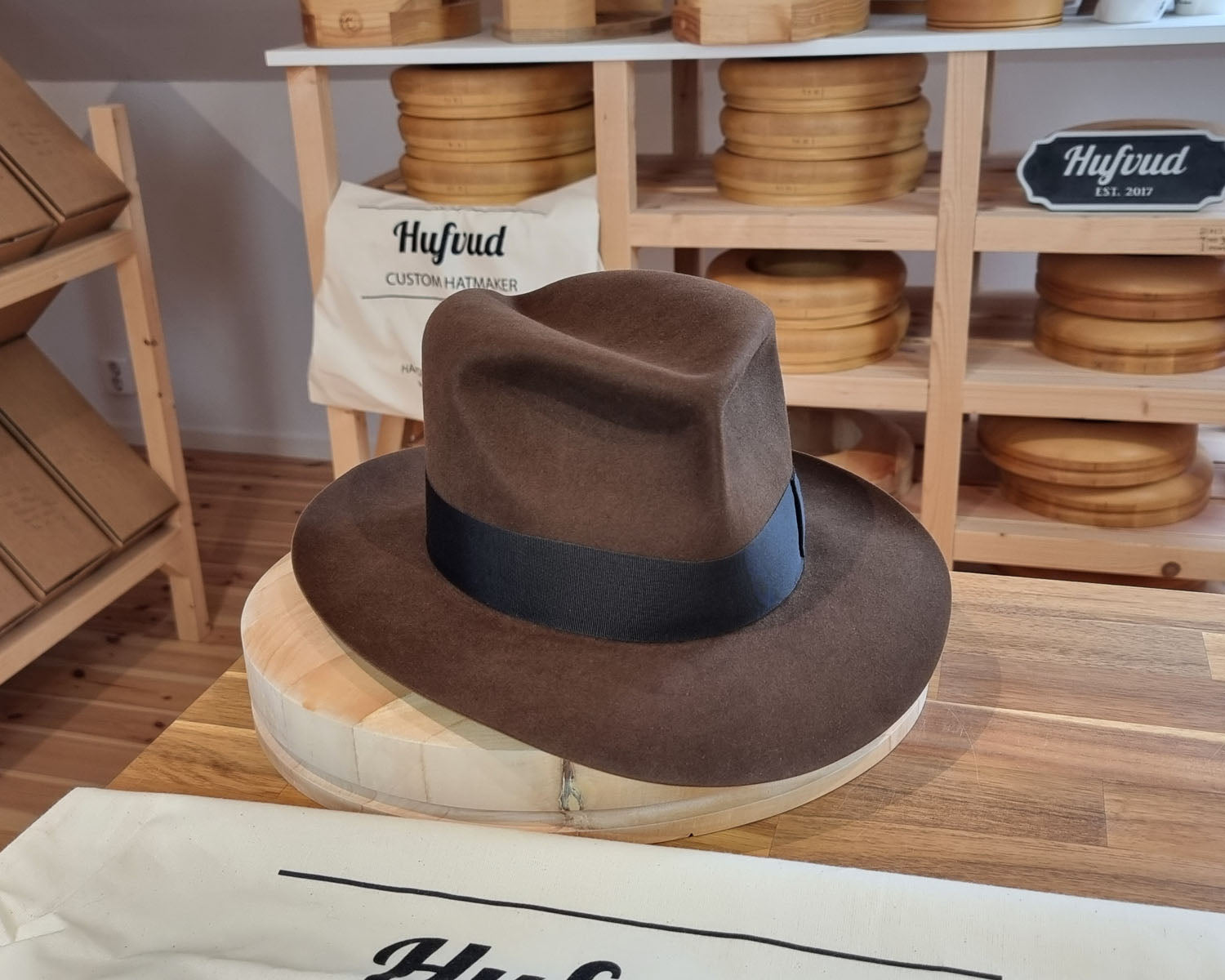 LEIFUR Lucky FEDORA | BEAVER HUNDRED | SABLE BROWN COLOR | SIZE 60, US 7 1/2