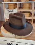 LEIFUR Lucky FEDORA | BEAVER HUNDRED | SABLE BROWN COLOR | SIZE 60, US 7 1/2