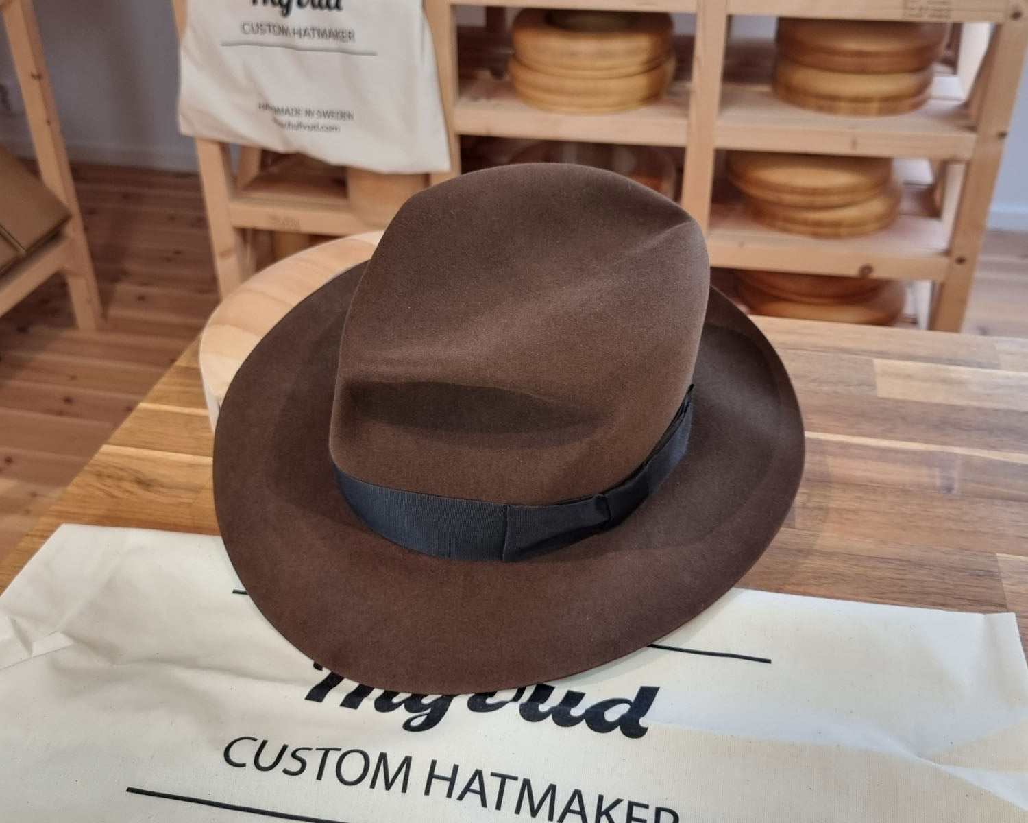 LEIFUR Lucky FEDORA | BEAVER HUNDRED | SABLE BROWN COLOR | SIZE 60, US 7 1/2