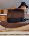LEIFUR Lucky FEDORA | BEAVER HUNDRED | SABLE BROWN COLOR | SIZE 60, US 7 1/2