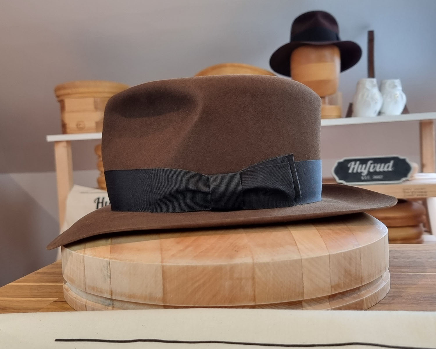 LEIFUR Lucky FEDORA | BEAVER HUNDRED | SABLE BROWN COLOR | SIZE 60, US 7 1/2