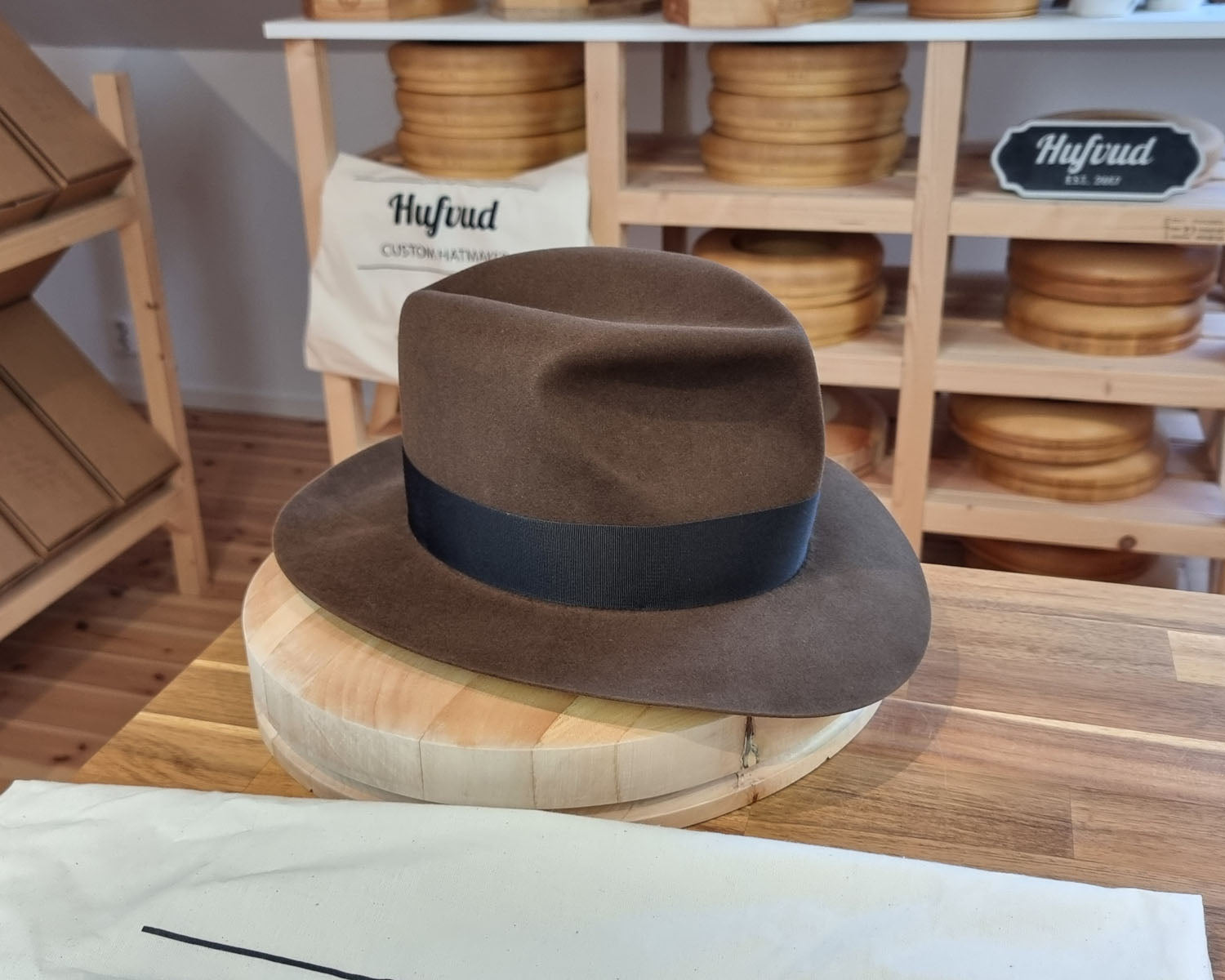 LEIFUR Lucky FEDORA | BEAVER HUNDRED | SABLE BROWN COLOR | SIZE 58, US 7 1/4