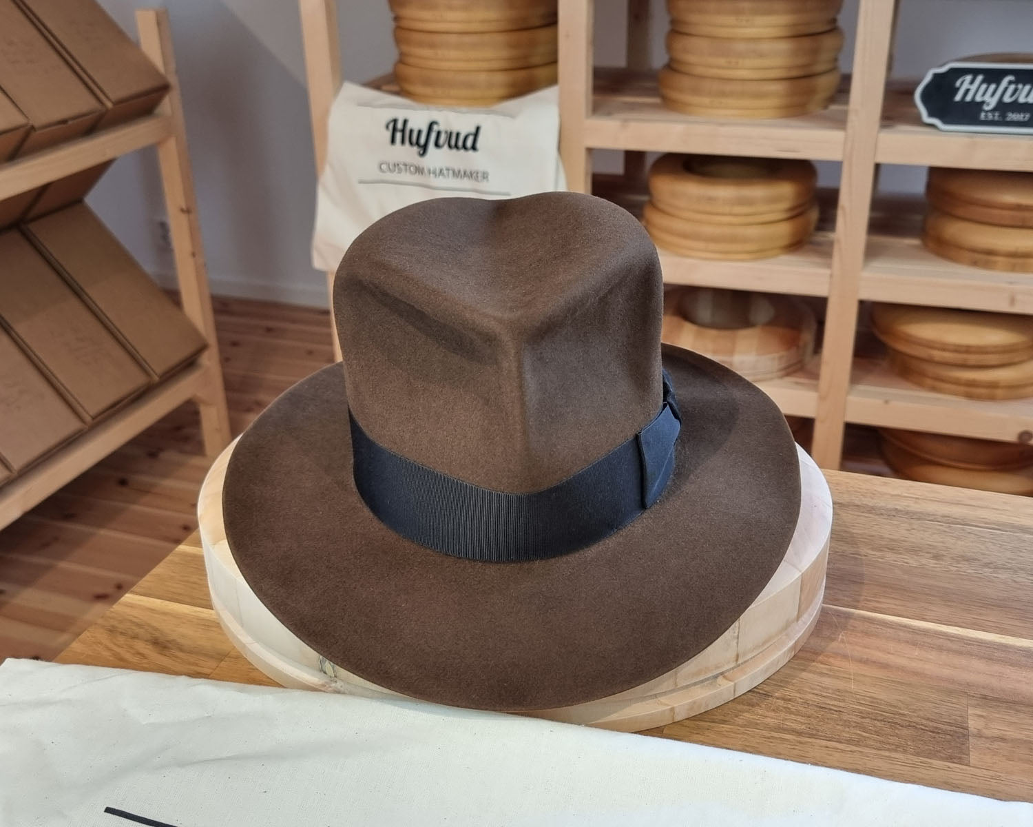 LEIFUR Lucky FEDORA | BEAVER HUNDRED | SABLE BROWN COLOR | SIZE 58, US 7 1/4