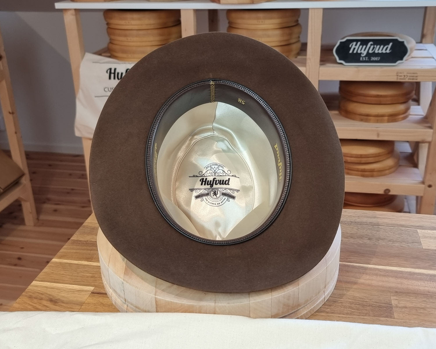 LEIFUR Lucky FEDORA | BEAVER HUNDRED | SABLE BROWN COLOR | SIZE 58, US 7 1/4