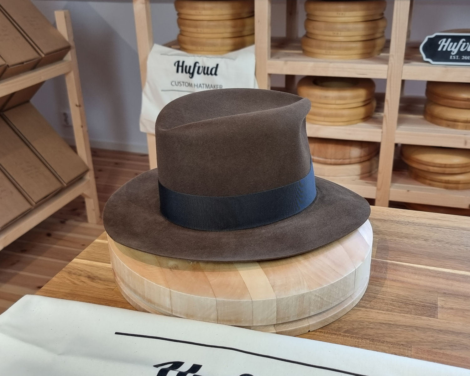 LEIFUR Lucky FEDORA | BEAVER HUNDRED | SABLE BROWN COLOR | SIZE 57, US 7 1/8