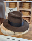 LEIFUR Lucky FEDORA | BEAVER HUNDRED | SABLE BROWN COLOR | SIZE 57, US 7 1/8