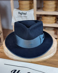 BOGART FEDORA | BEAVER HUNDRED | DARK NAVY BLUE COLOR | SIZE 59, US 7 3/8