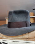 LEIFUR Adventure FEDORA | BEAVER TWENTY | CHARCOAL COLOR | WESTERN WEIGHT | SIZE 59, US 7 3/8