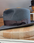LEIFUR Adventure FEDORA | BEAVER TWENTY | CHARCOAL COLOR | WESTERN WEIGHT | SIZE 59, US 7 3/8