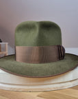BOGART FEDORA | 100X BEAVER | MOSS GREEN COLOR | SIZE 60, US 7 1/2