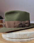 BOGART FEDORA | 100X BEAVER | MOSS GREEN COLOR | SIZE 60, US 7 1/2