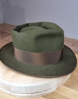 BOGART FEDORA | 100X BEAVER | MOSS GREEN COLOR | SIZE 60, US 7 1/2