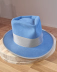 BOGART FEDORA | 50X BEAVER BLEND | MAJESTIC BLUE COLOR |  SIZE 58, US 7 1/4