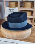 BOGART FEDORA | BEAVER HUNDRED | DARK NAVY BLUE COLOR | SIZE 59, US 7 3/8 - Hufvud