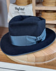BOGART FEDORA | BEAVER HUNDRED | DARK NAVY BLUE COLOR | SIZE 59, US 7 3/8 - Hufvud