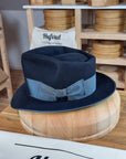 BOGART FEDORA | BEAVER HUNDRED | DARK NAVY BLUE COLOR | SIZE 59, US 7 3/8 - Hufvud