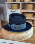 BOGART FEDORA | BEAVER HUNDRED | DARK NAVY BLUE COLOR | SIZE 59, US 7 3/8 - Hufvud
