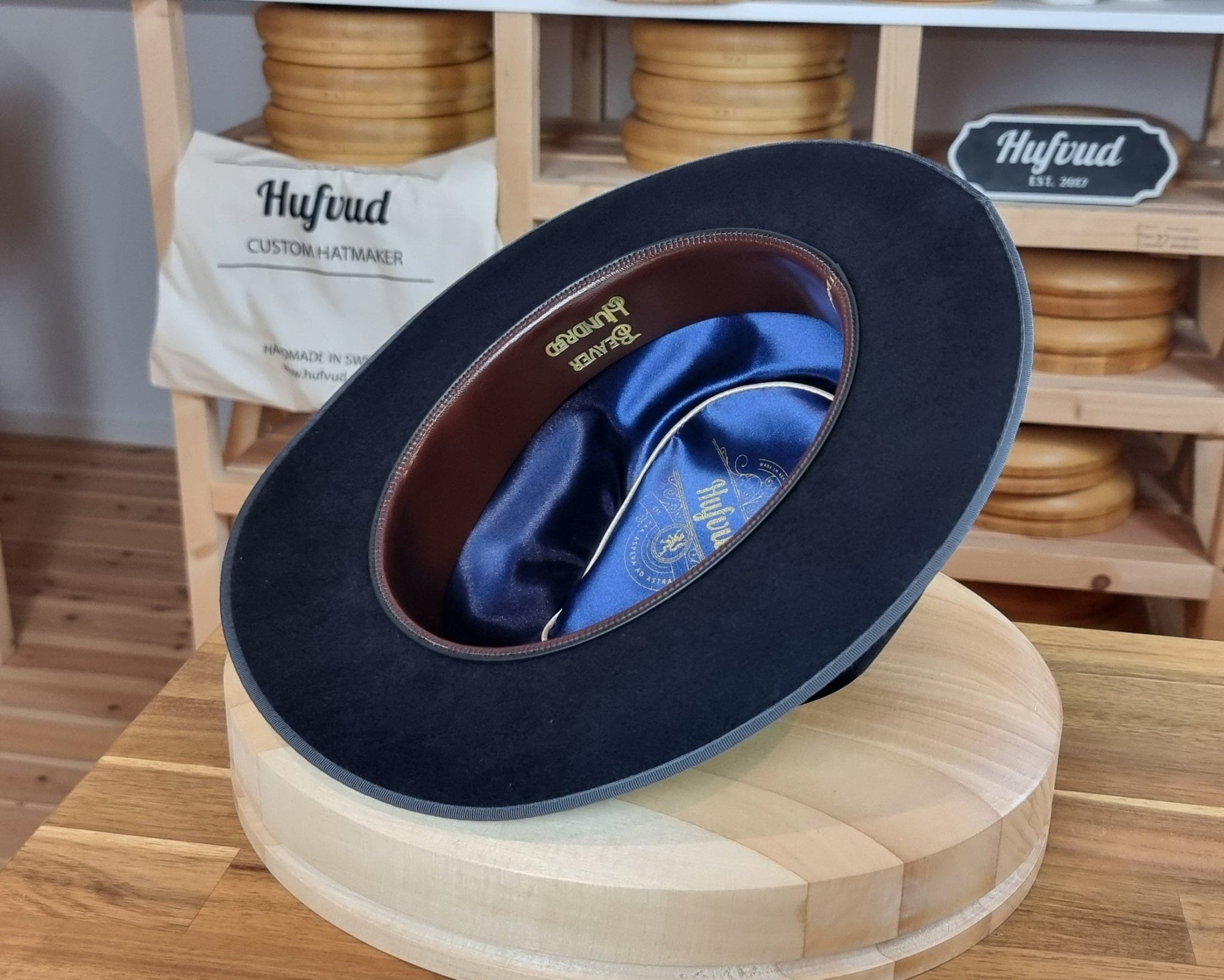BOGART FEDORA | BEAVER HUNDRED | DARK NAVY BLUE COLOR | SIZE 59, US 7 3/8 - Hufvud
