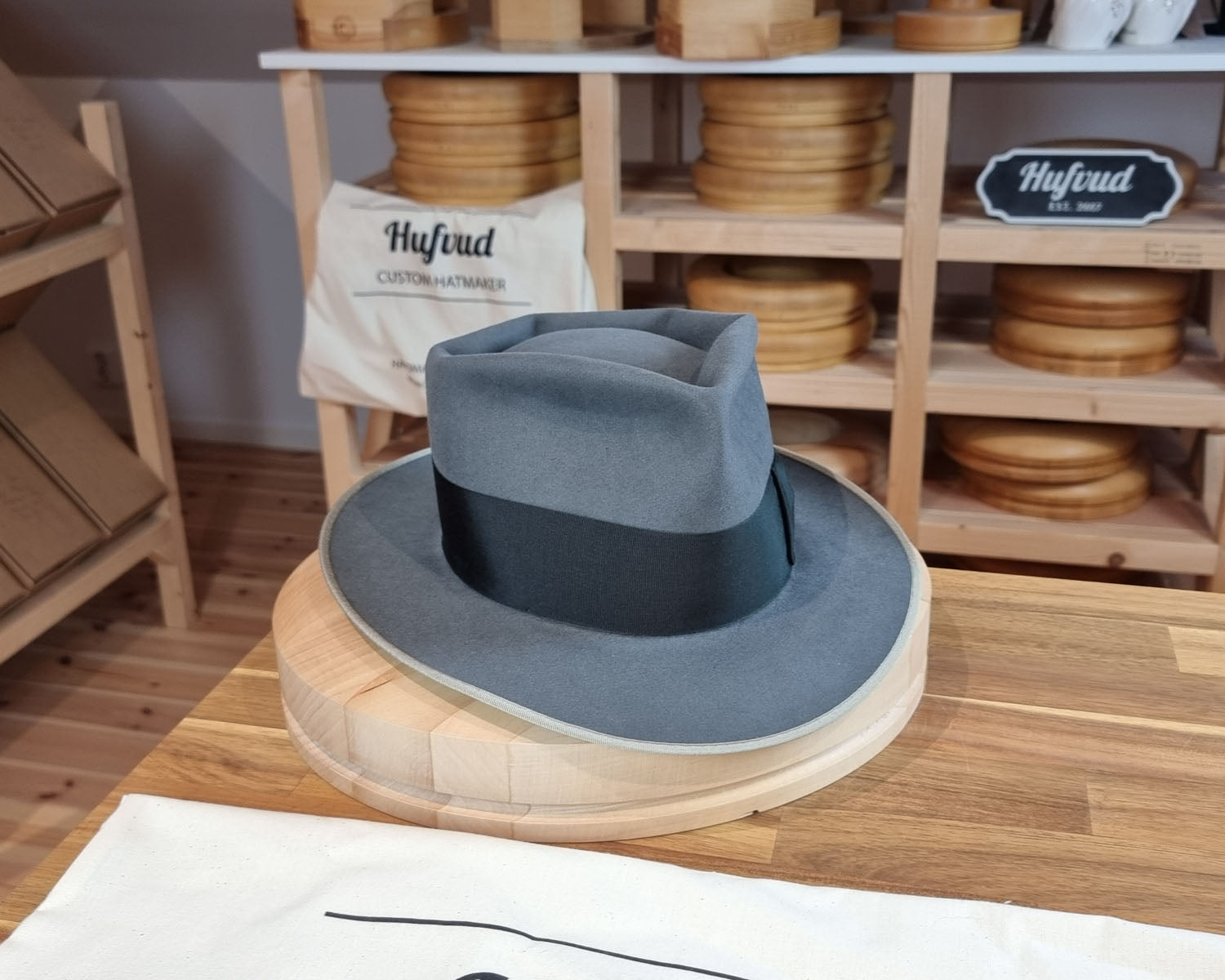 BOGART FEDORA | BEAVER HUNDRED | EMERALD GRAY COLOR | SIZE 58, US 7 1/4 - Hufvud