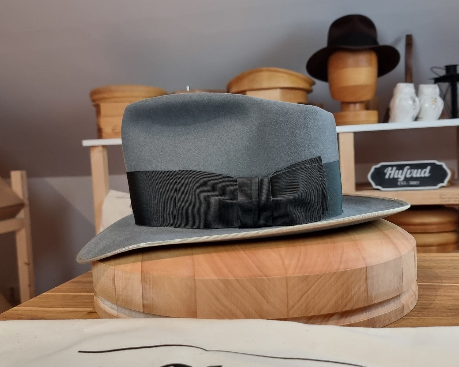 BOGART FEDORA | BEAVER HUNDRED | EMERALD GRAY COLOR | SIZE 58, US 7 1/4 - Hufvud