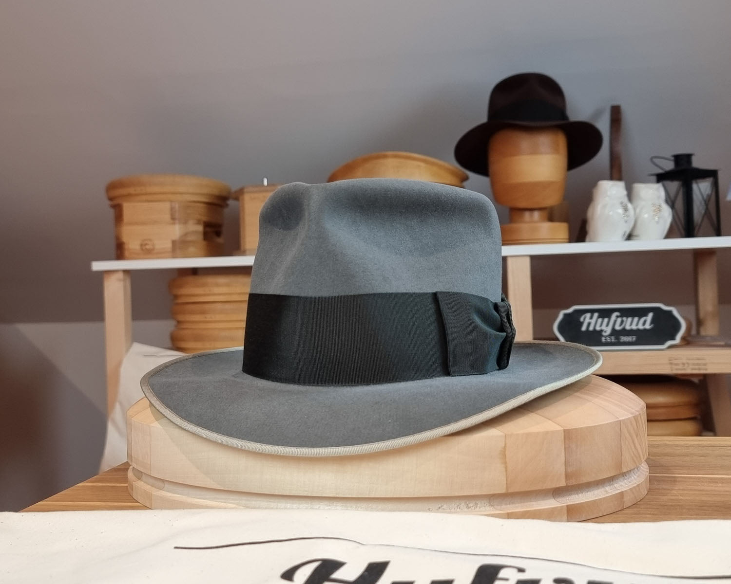 BOGART FEDORA | BEAVER HUNDRED | EMERALD GRAY COLOR | SIZE 58, US 7 1/4 - Hufvud
