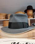 BOGART FEDORA | BEAVER HUNDRED | EMERALD GRAY COLOR | SIZE 58, US 7 1/4 - Hufvud