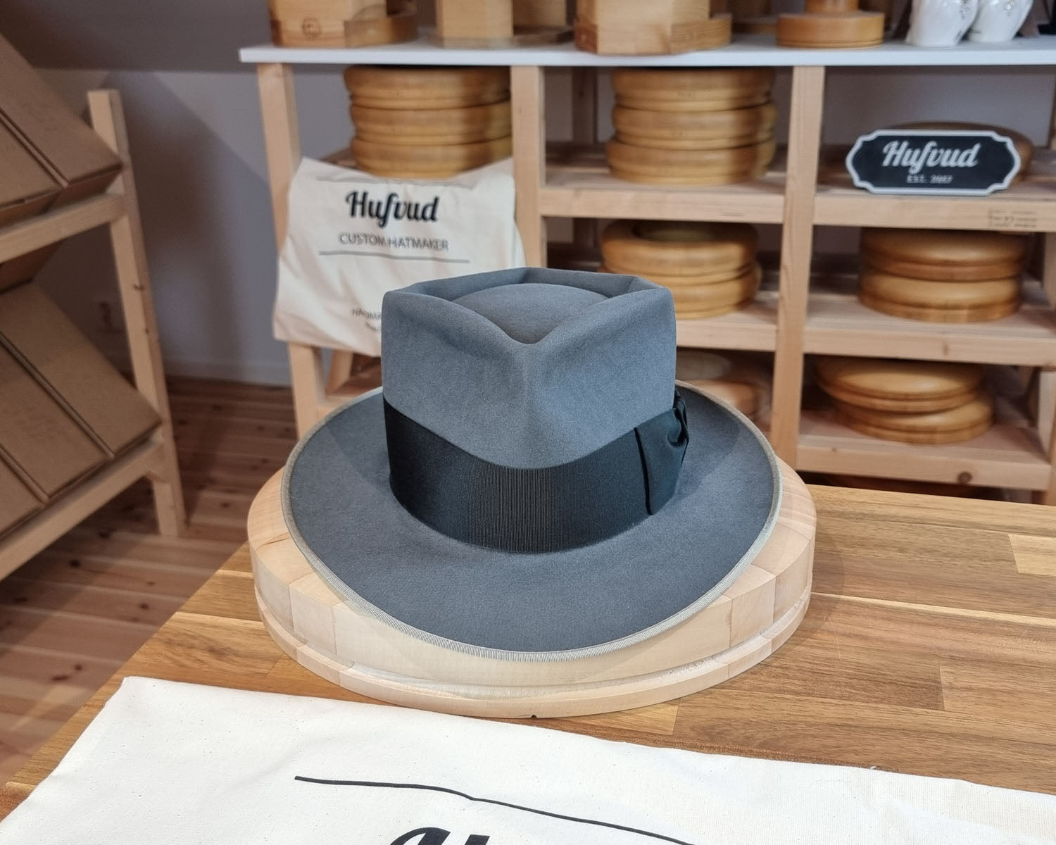 BOGART FEDORA | BEAVER HUNDRED | EMERALD GRAY COLOR | SIZE 58, US 7 1/4 - Hufvud