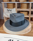 BOGART FEDORA | BEAVER HUNDRED | EMERALD GRAY COLOR | SIZE 58, US 7 1/4 - Hufvud