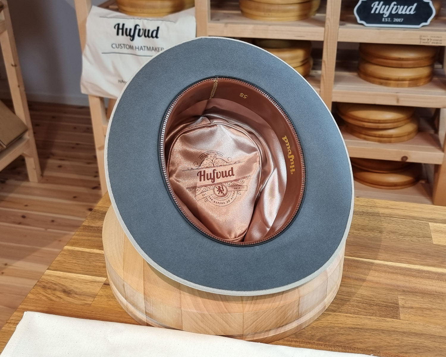 BOGART FEDORA | BEAVER HUNDRED | EMERALD GRAY COLOR | SIZE 58, US 7 1/4 - Hufvud