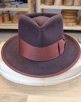 BOGART FEDORA | DARK BROWN RUST | 50X BEAVER BLEND | SIZE 57, US 7 1/8