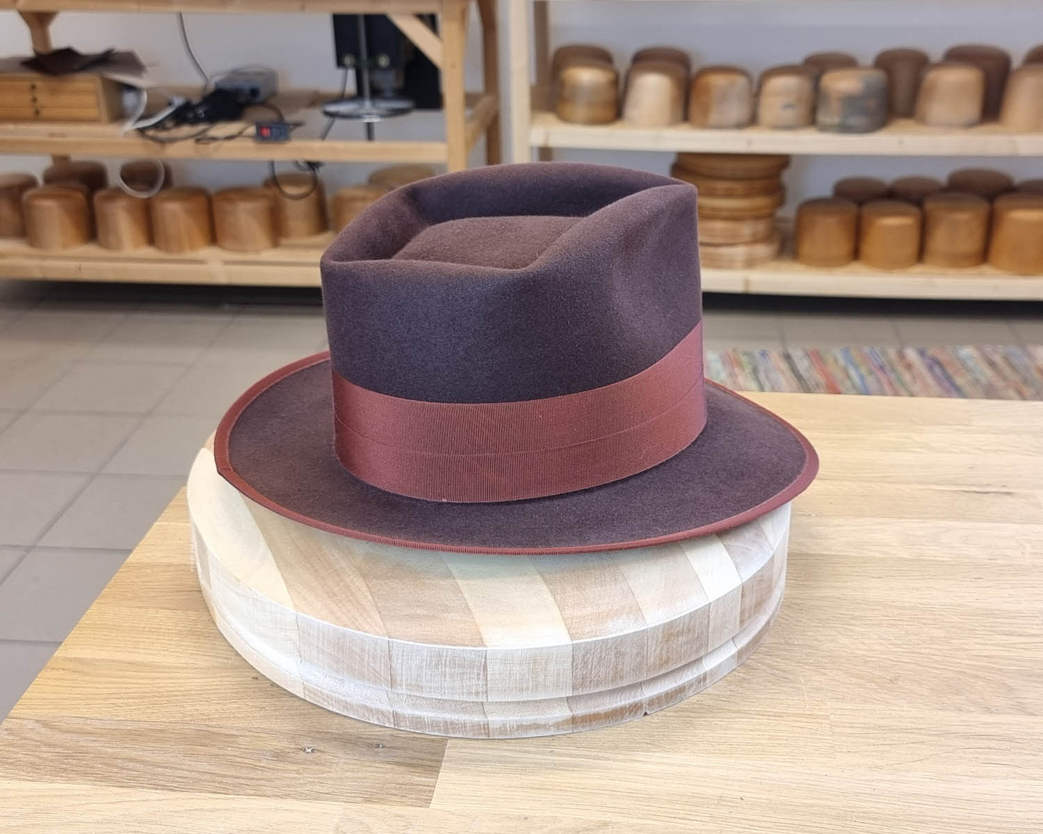 BOGART FEDORA | DARK BROWN RUST | 50X BEAVER BLEND | SIZE 57, US 7 1/8