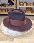 BOGART FEDORA | DARK BROWN RUST | 50X BEAVER BLEND | SIZE 57, US 7 1/8