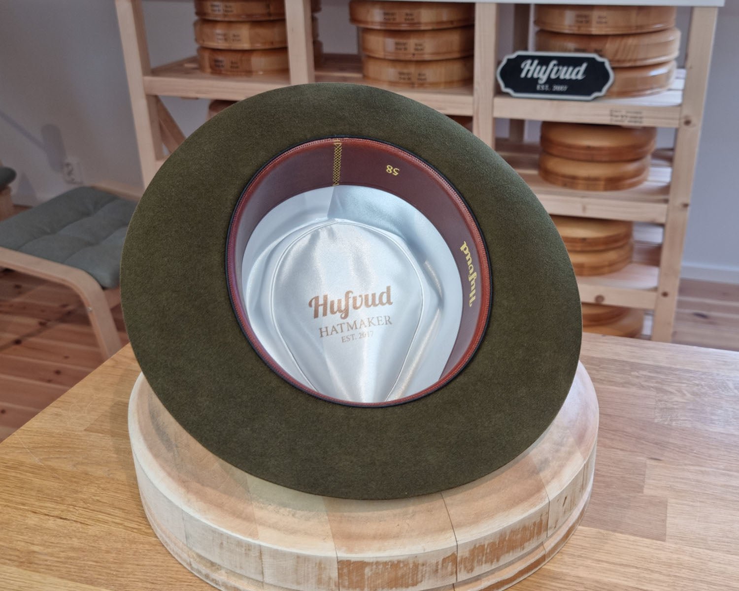 BOGART FEDORA | DELUXE RABBIT &amp; HARE BLEND | MOSS GREEN COLOR | SIZE 58, US 7 1/4