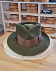 BOGART FEDORA | DELUXE RABBIT & HARE BLEND | MOSS GREEN COLOR | SIZE 58, US 7 1/4