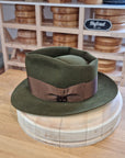 BOGART FEDORA | DELUXE RABBIT & HARE BLEND | MOSS GREEN COLOR | SIZE 58, US 7 1/4