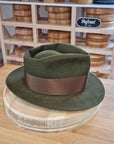 BOGART FEDORA | DELUXE RABBIT & HARE BLEND | MOSS GREEN COLOR | SIZE 58, US 7 1/4